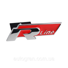 Емблема решітки радіатора VW Volkswagen R-line Rline червона тип1