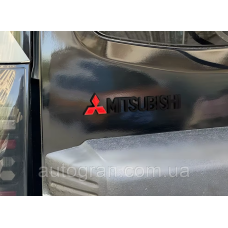 Емблема напис багажника Mitsubishi тип 2 чорна