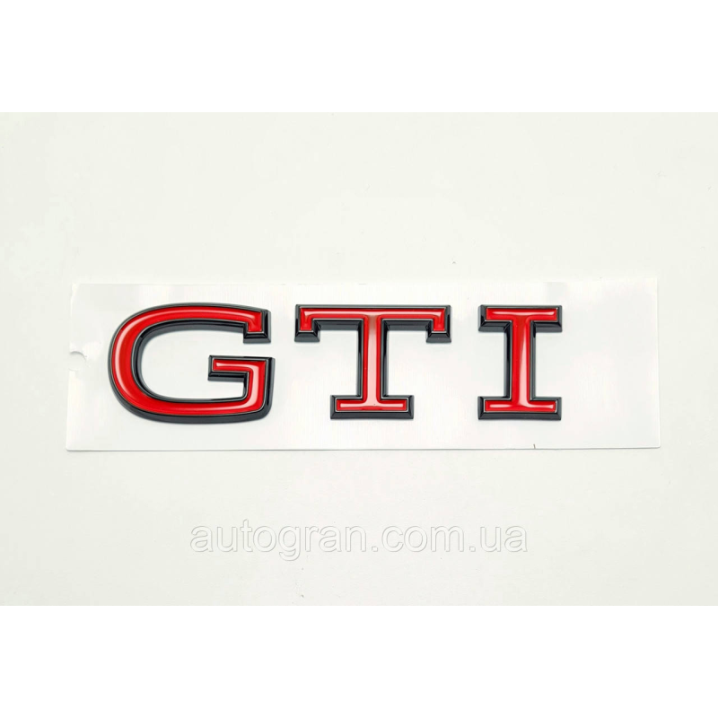 Емблема кузова VW GTI тип3 червона з чорним