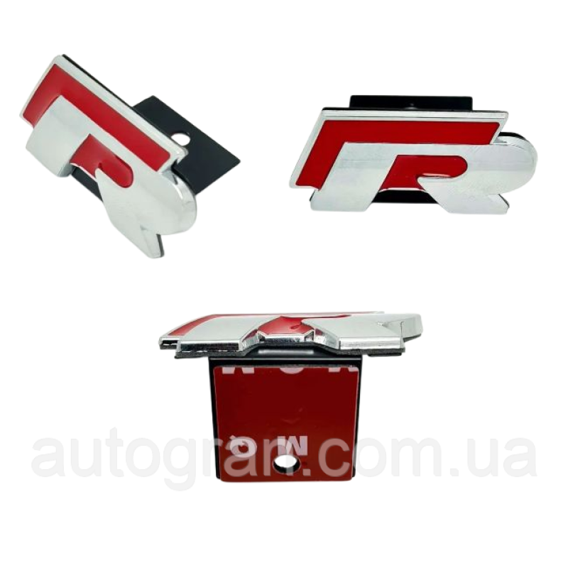 Емблема решітки радіатора VW Volkswagen R (Rline) червона тип1