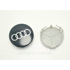Заглушки ковпачки литих дисків Audi 75 мм