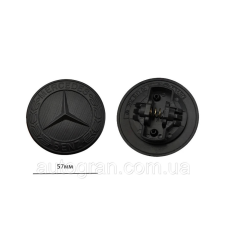 Емблема заглушка значка капота Mercedes 57мм чорна