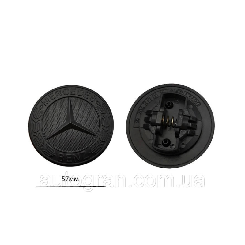 Емблема заглушка значка капота Mercedes 57мм чорна