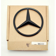 Емблема багажника зірка Mercedes W222 чорний глянець