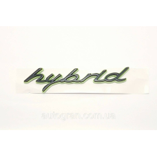 Емблема напис Porsche hybrid чорний