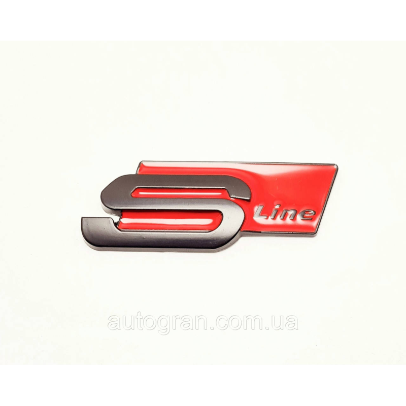 Емблема кузова Audi S-line Sline чорно-червона