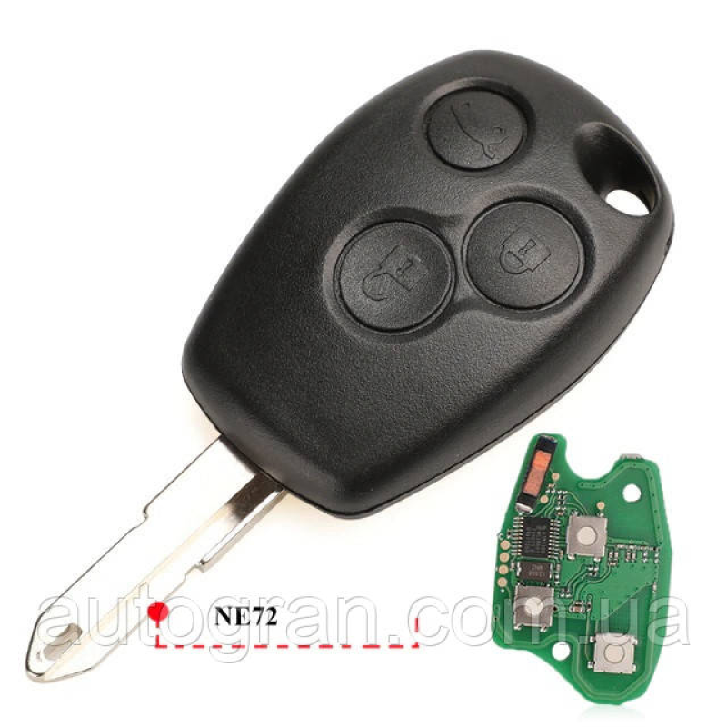 Ключ із платою Renault Opel 3 кнопки 433Mhz PCF7946 чип ID46 лезо NE73 Ключ із платою Renault Opel 3 кнопки 433Mhz PCF7946 чип ID46 лезо NE73