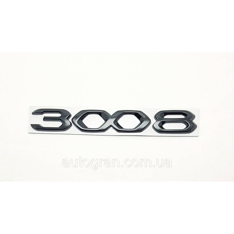 Емблема напис багажника Peugeot 3008 новий тип чорний