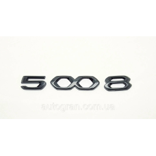 Емблема напис багажника Peugeot 5008 новий тип чорна