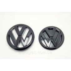 Емблема решітки та багажника VW Volkswagen Polo 2009-2014 чорний глянець