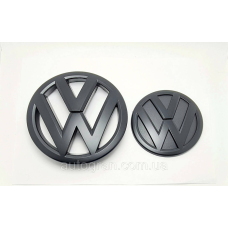 Комплект емблем решітки і багажника Volkswagen Tiguan 2012-2016 чорні матові