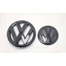 Комплект емблем решітки і багажника Volkswagen Tiguan 2012-2016 чорні глянцеві