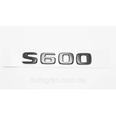 Емблема напис багажника Mercedes S600 чорна