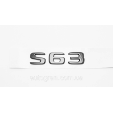 Емблема напис багажника Mercedes S63 чорна глянцева