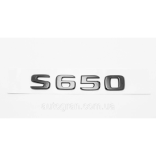 Емблема напис багажника Mercedes S650 чорна