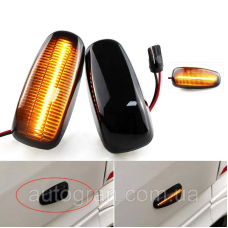 LED Покажчики повороту на крило Mercedes W210 W202 W208 Vito W638 чорні