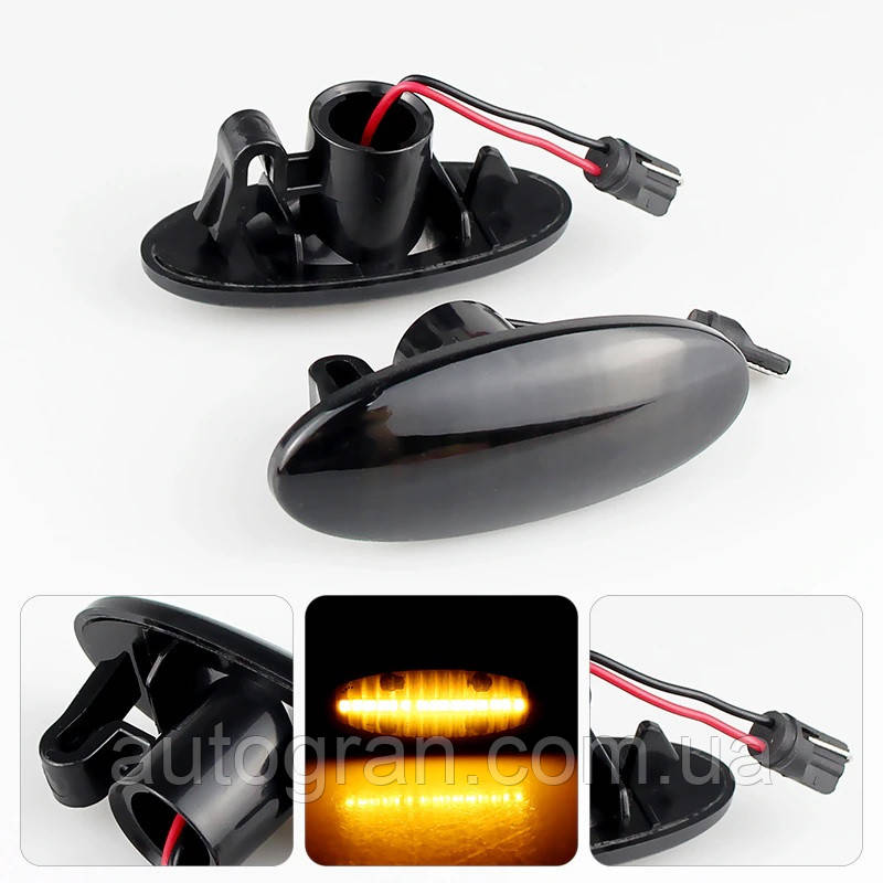 LED Покажчики повороту на крило Nissan Qashqai Juke Micra Note X-Trail LEAF чёрные