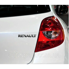 Емблема напис багажника Renault чорна
