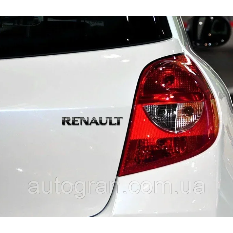 Емблема напис багажника Renault чорна