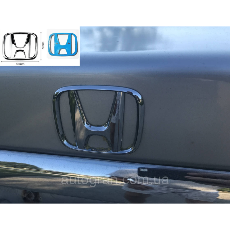 Емблема решітки радіатора та багажника Honda Accord Odyssey Civic Jazz 86мм*70мм чорна