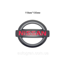 Емблема решітки радіатора і кришки багажника Nissan 118мм*100мм чорна