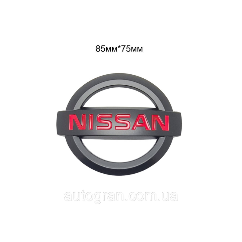 Емблема решітки радіатора і кришки багажника Nissan 85мм*75мм чорна