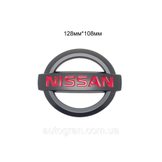 Емблема решітки радіатора і кришки багажника Nissan 128мм*108мм чорна