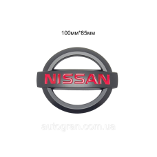 Емблема решітки радіатора і кришки багажника Nissan 100мм*85мм чорна
