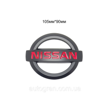 Емблема решітки радіатора і кришки багажника Nissan 105мм*90мм чорна