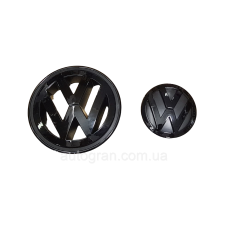 Комплект емблем решітки і багажника Volkswagen Jetta 2006-2010 чорні глянцеві