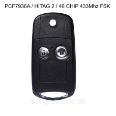 Ключ 2 кнопки Honda Accord Civic City Jazz CRV HRV 433MHZ чіп ID46 PCF7936