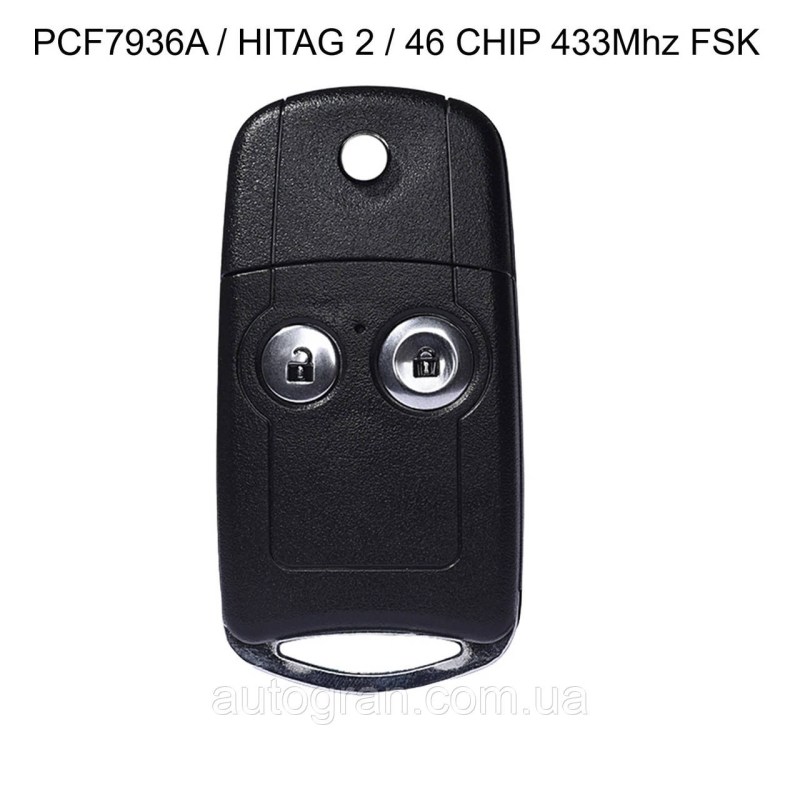 Ключ 2 кнопки Honda Accord Civic City Jazz CRV HRV 433MHZ чіп ID46 PCF7936