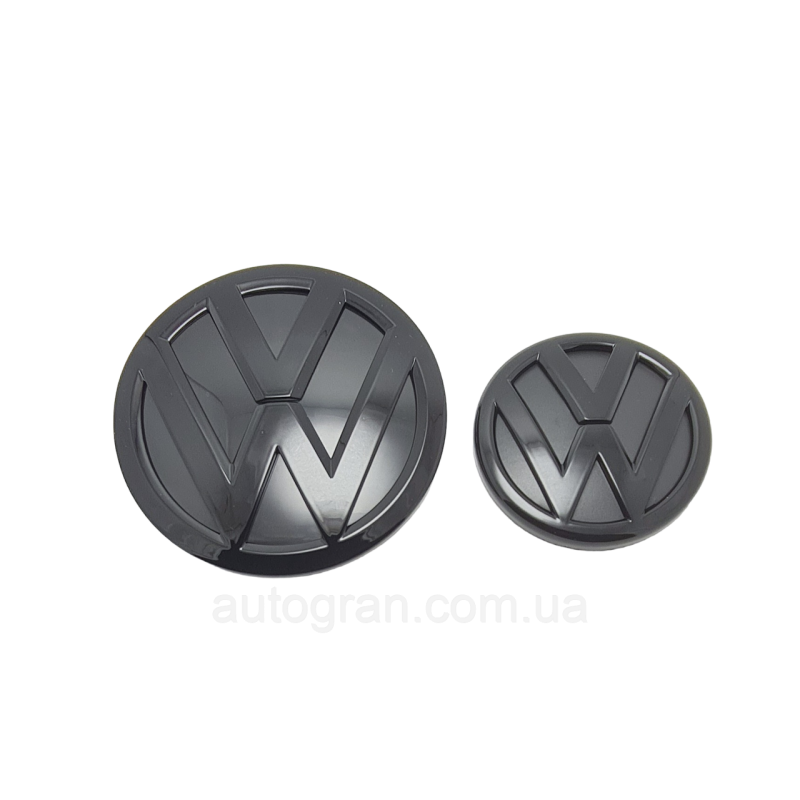 Комплект емблем решітки і багажника VW Volkswagen Jetta 2015-2019 чорні глянцеві