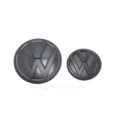 Комплект емблем решітки і багажника VW Volkswagen Jetta 2015-2019 чорні матові