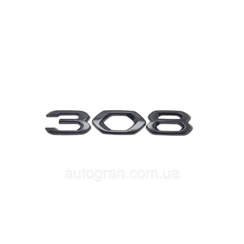 Емблема напис багажника Peugeot 308 новий тип чорний