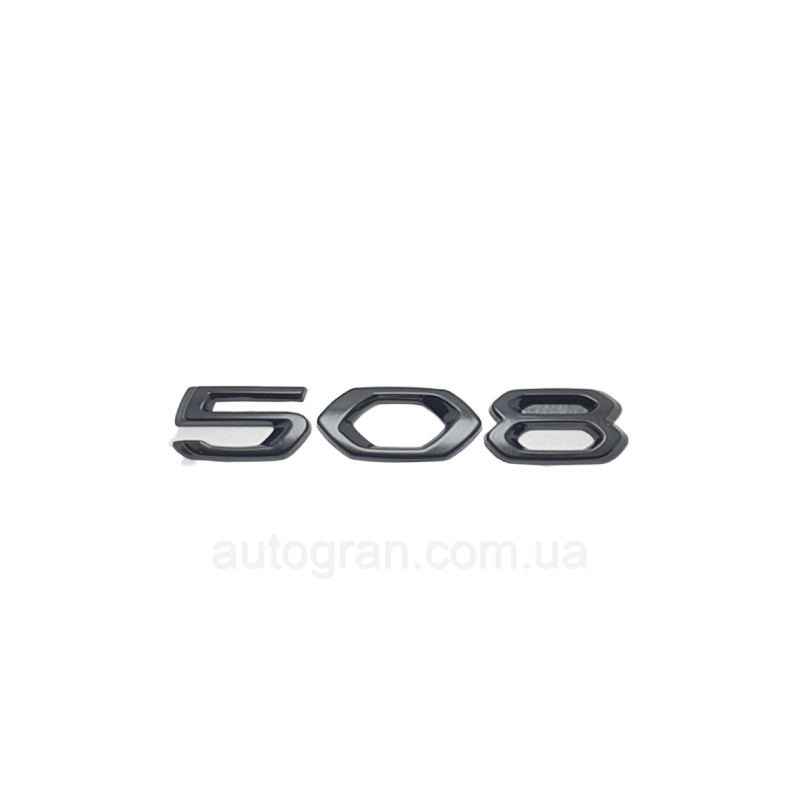 Емблема напис багажника Peugeot 5008 новий тип чорна Емблема напис багажника Peugeot 5008 новий тип чорна