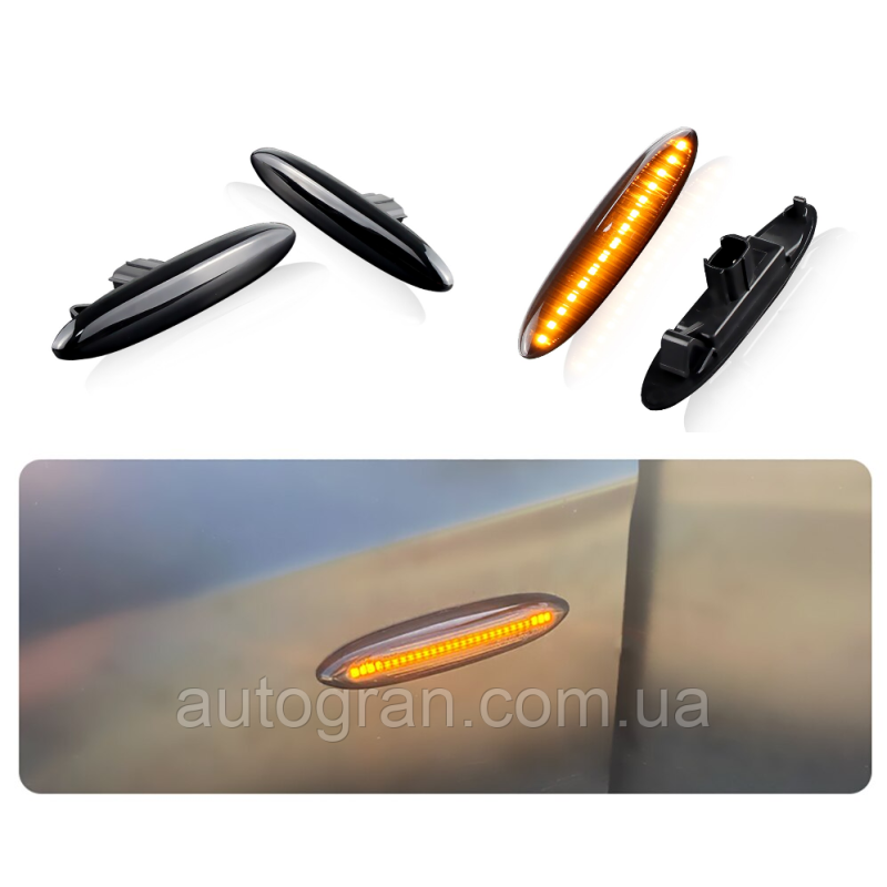 LED Покажчики повороту на крило Toyota Camry v40, Highlander 07-13, Lexus IS 05-13 чорні