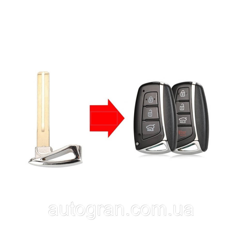 Заготовка аварійного смарт ключа Hyundai Genesis Santa Fe Equus Azera IX45 Заготовка аварійного смарт ключа Hyundai Genesis Santa Fe Equus Azera IX45