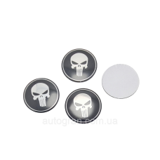 Наклейки на ковпачки литих дисків Punisher 65мм чорні