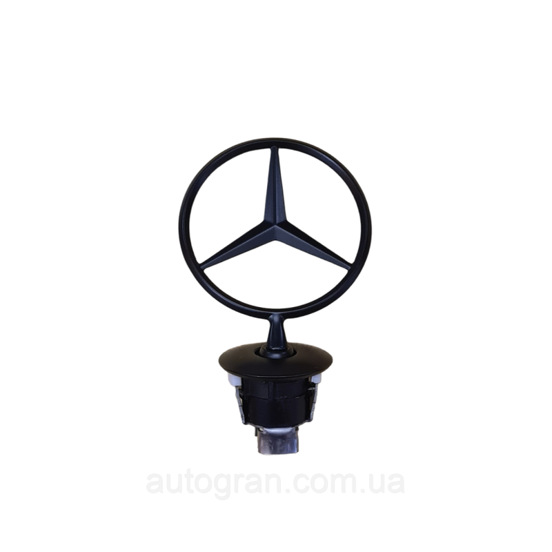 Емблема капота Mercedes приціл стиль W221 чорна глянцева