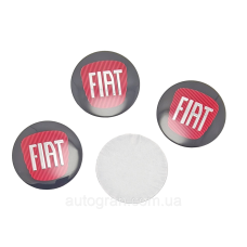 Наклейки на ковпачки литих дисків Fiat 56мм чорні