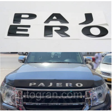 Емблема напис капота Mitsubishi Pajero чорна