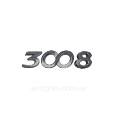 Емблема напис багажника Peugeot 3008 чорна старий тип