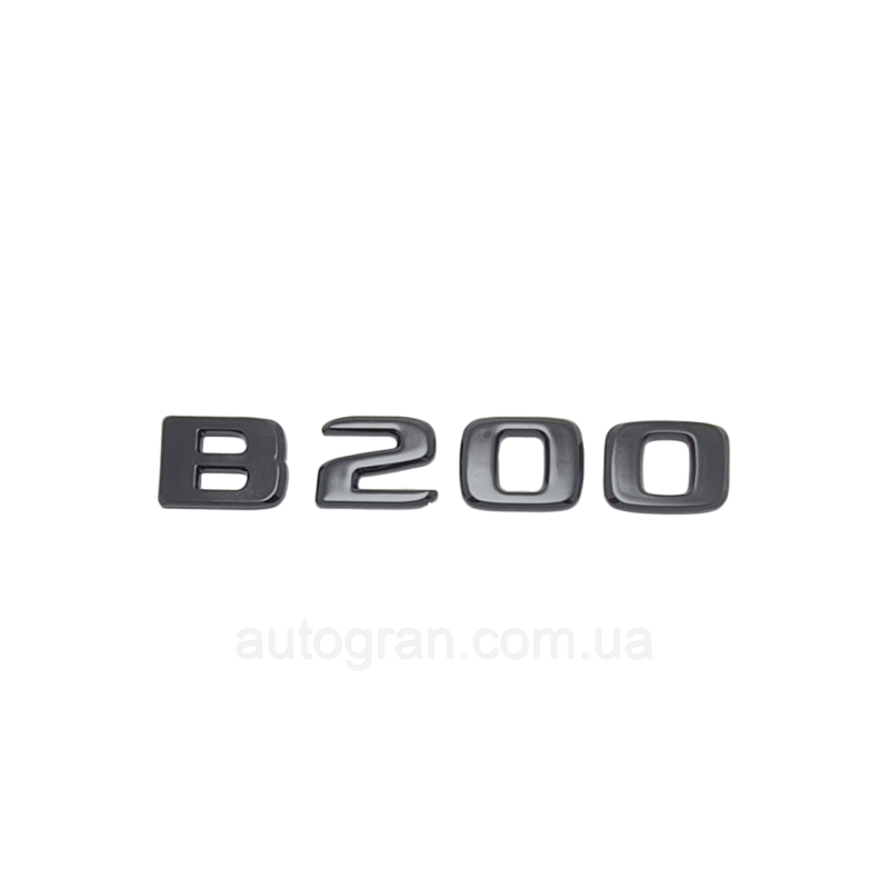 Емблема напис багажника Mercedes B200 чорна