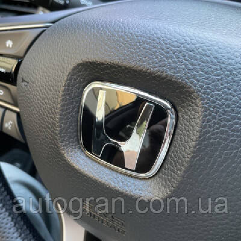 Емблема керма Honda 53мм*43мм чорна+хром