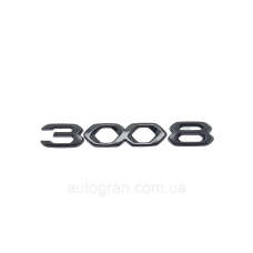 Емблема напис багажника Peugeot 3008 новий тип чорна