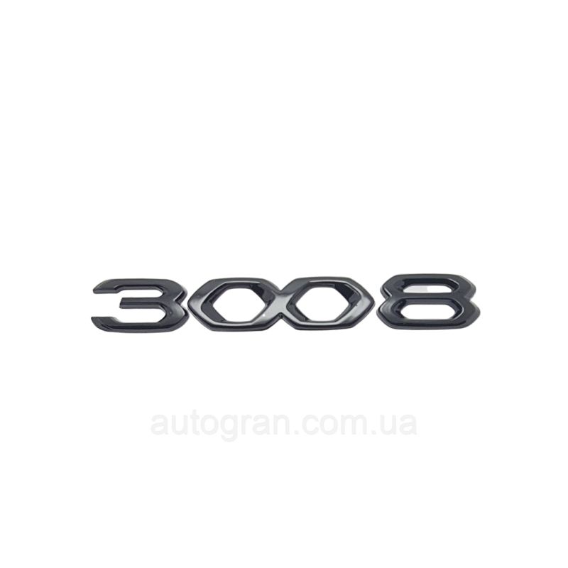 Емблема напис багажника Peugeot 3008 новий тип чорна