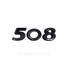 Емблема напис багажника Peugeot 508 чорна