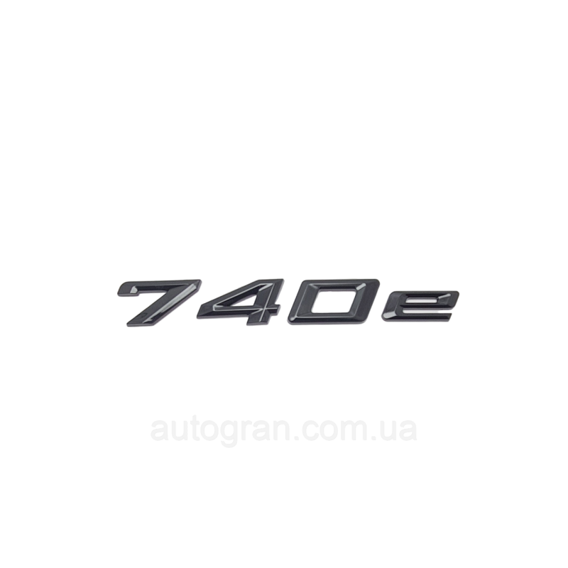 Емблема напис багажника BMW 740e чорна