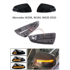 Вказівники повторювачі повороту в дзеркала Mercedes W204 W164 W639 2010- Vito Viano чорні динамічні